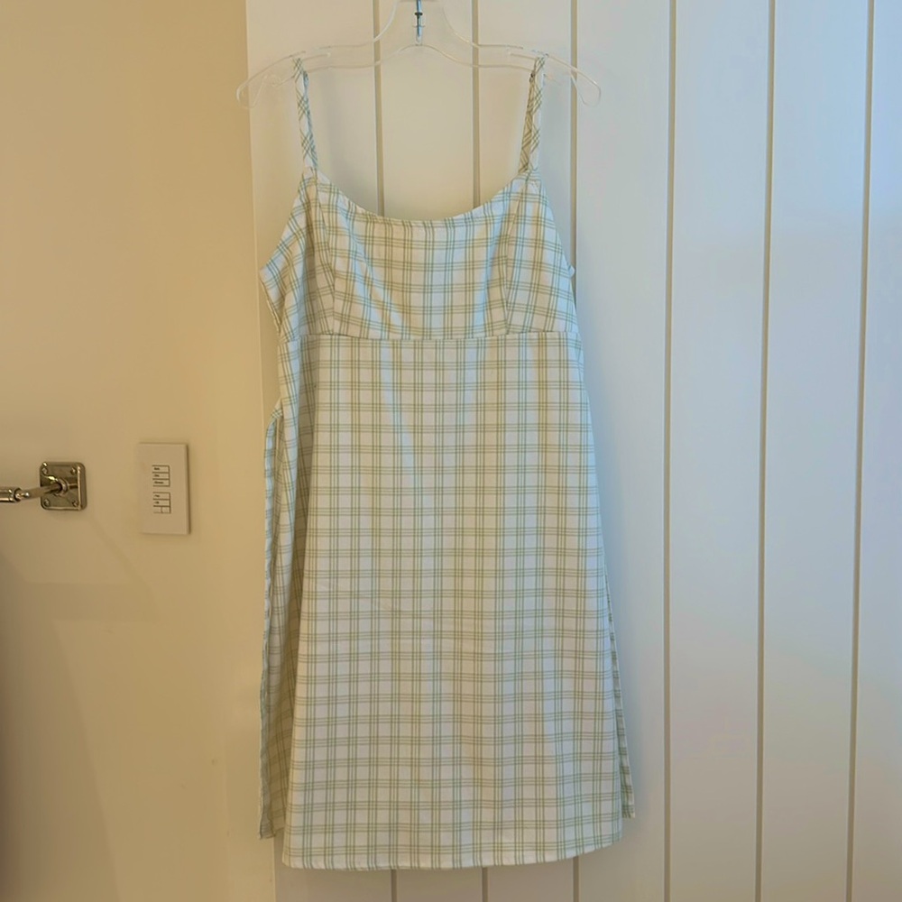 Brandy Melville green plaid dress